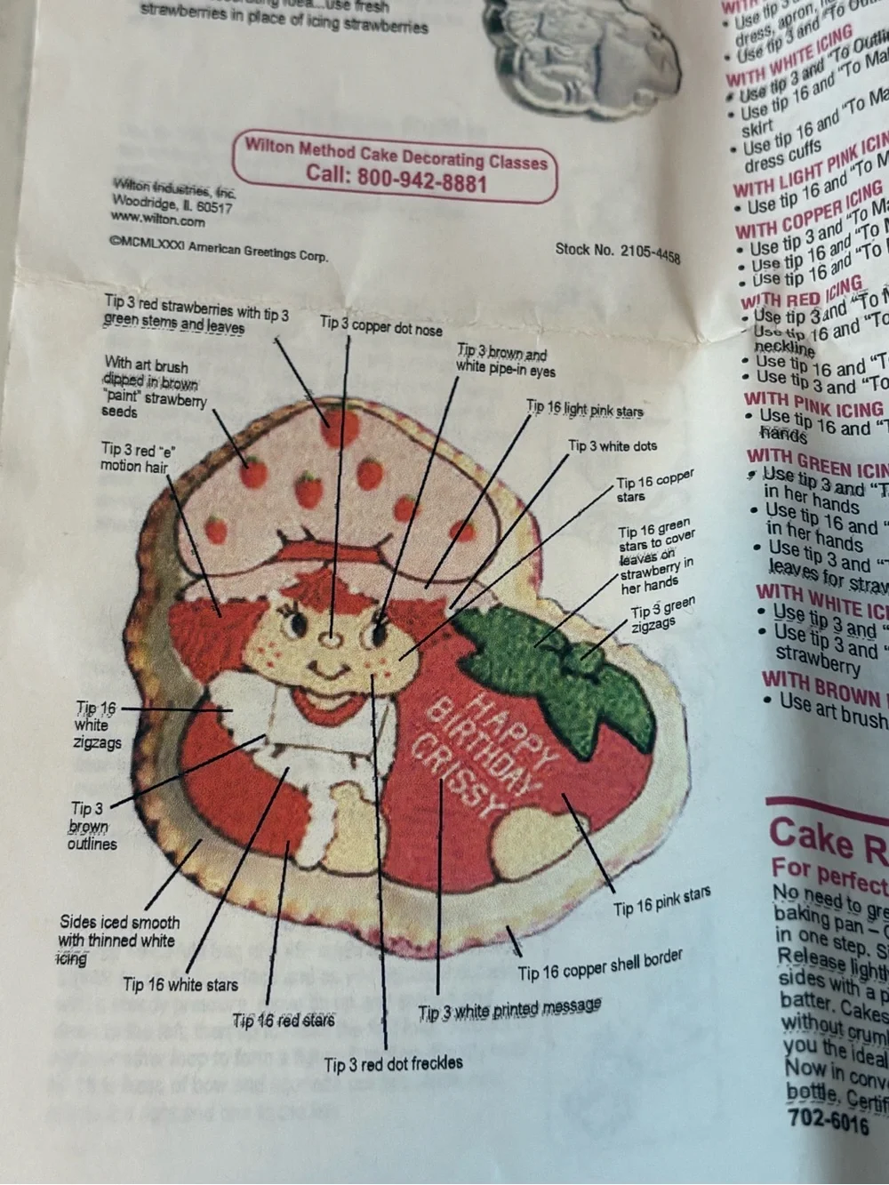 Vintage 1981 Wilton Strawberry Shortcake Cake Pan
